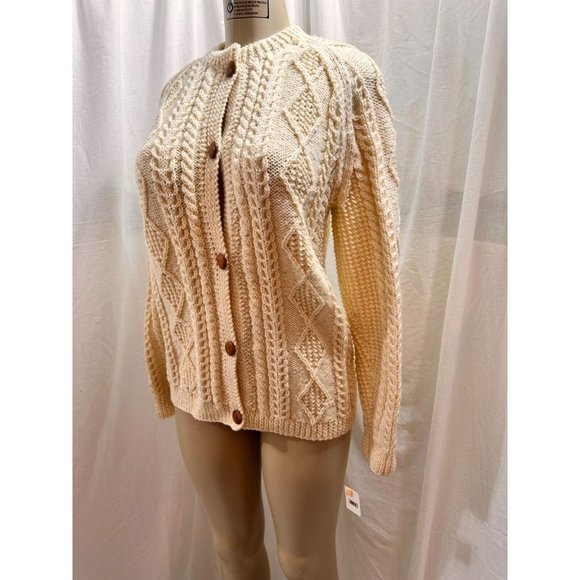 VTG, Women's Abercrombie and Fitch Rare  Handknit 100% Wool Cable  Size S-M #981 - Picture 3 of 16